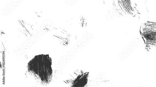 Black ink brush strokes on white background abstract texture vector 1