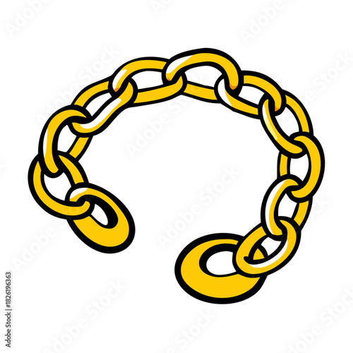 a flat gradient outline icon of a gold chain for web and graphic design