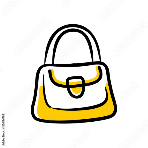 a flat gradient outline icon of a handbag for web and graphic design