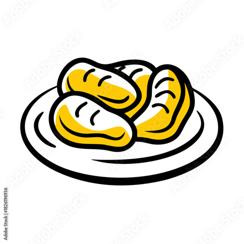 a flat gradient outline icon of hash browns for web and graphic design