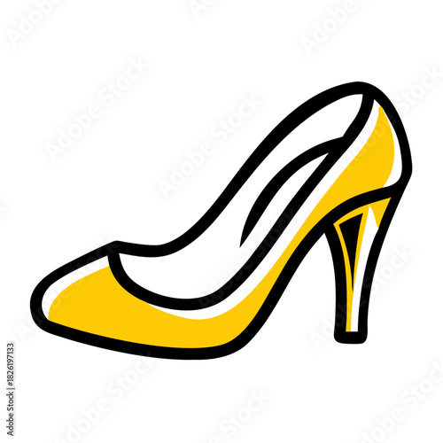 a flat gradient outline icon of high heels for web and graphic design