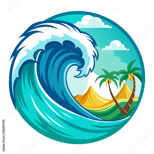 vector illustration of a tropical beach