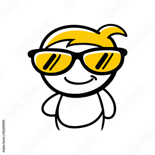 a flat gradient outline icon of kids cartoon sunglasses for web and graphic design