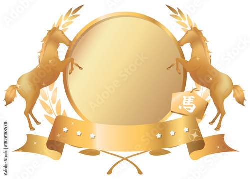 馬の金エンブレム