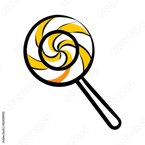 a flat gradient outline icon of a lollipop for web and graphic design