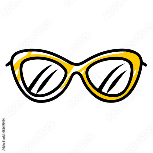 a flat gradient outline icon of luxury sunglasses for web and graphic design