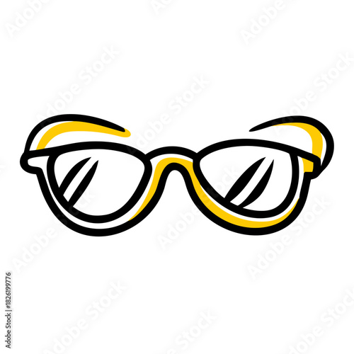 a flat gradient outline icon of mini sunglasses for web and graphic design