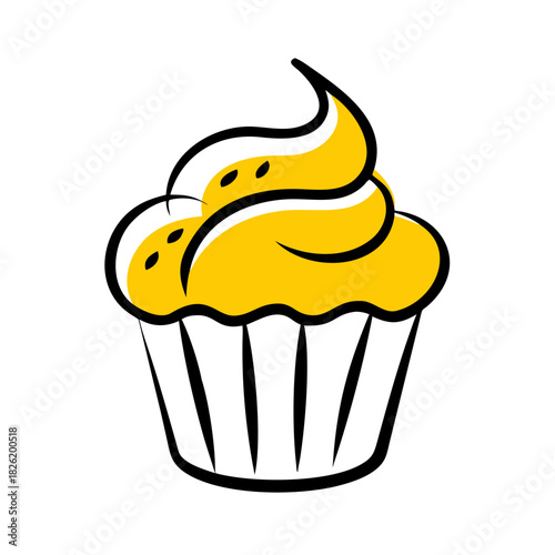 a flat gradient outline icon of a muffin for web and graphic design