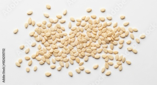sesame isolated on white background, full depth of field