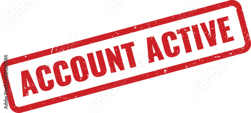 Official red rubber stamp sign indicating an account is active for banking or business purposes