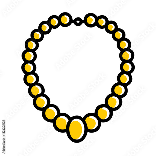 a flat gradient outline icon of a pearl necklace for web and graphic design