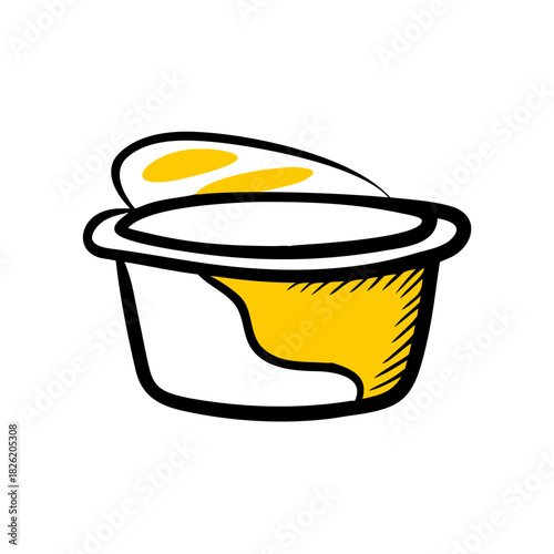 a flat gradient outline icon of a playdough tub for web and graphic design
