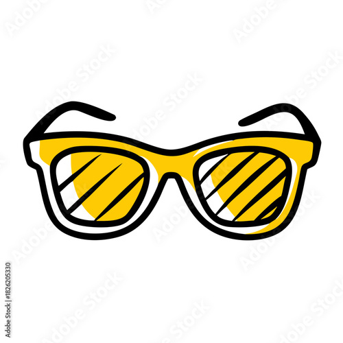 a flat gradient outline icon of polarized sunglasses for web and graphic design