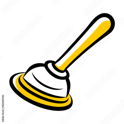a flat gradient outline icon of a plunger for web and graphic design