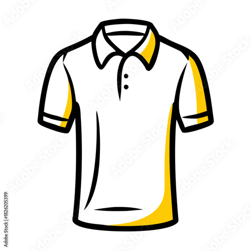 a flat gradient outline icon of a polo shirt for web and graphic design