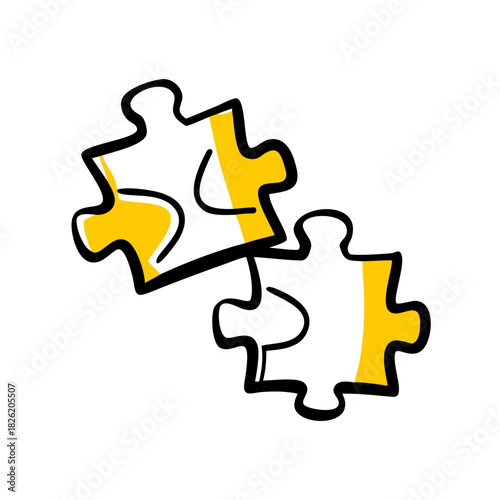 a flat gradient outline icon of puzzle pieces for web and graphic design