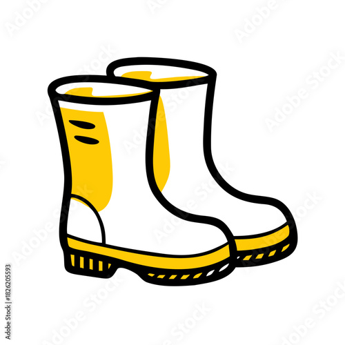 a flat gradient outline icon of rain boots for web and graphic design