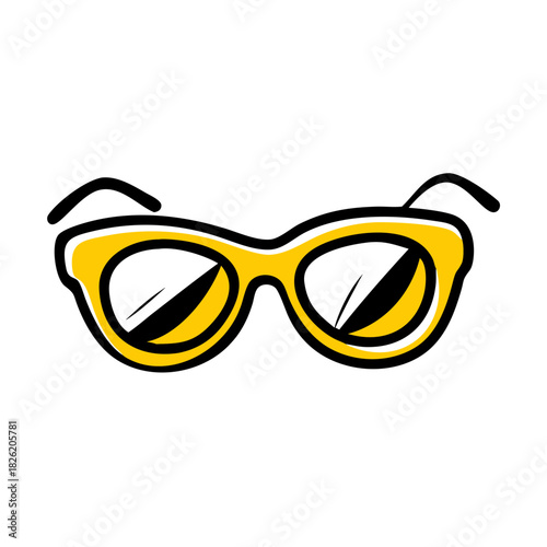 a flat gradient outline icon of retro sunglasses for web and graphic design