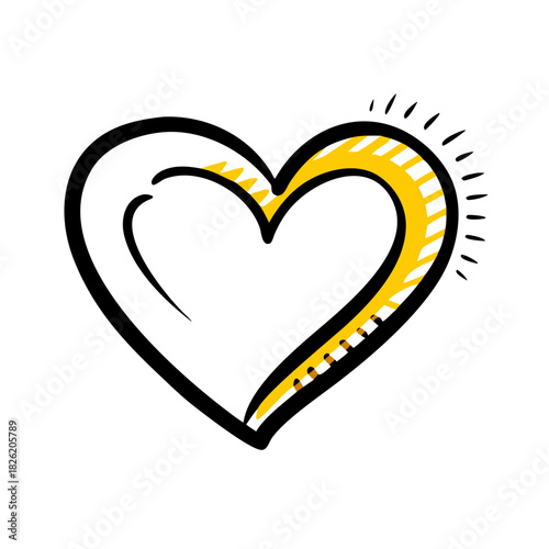 a flat gradient outline icon of a red heart for web and graphic design