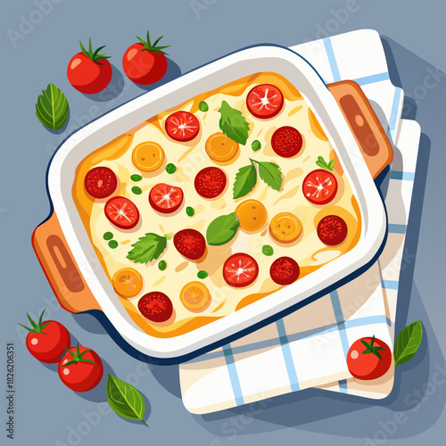 pizza with tomatoes and cheese