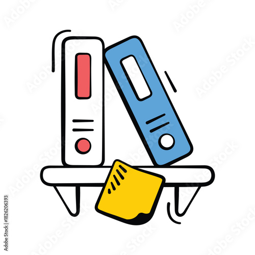 Take your hands on this amazing doodle style icon of office files stand