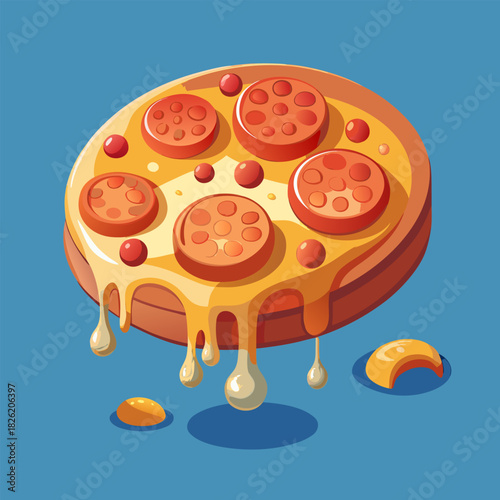 vector illustration of a pizza on white background