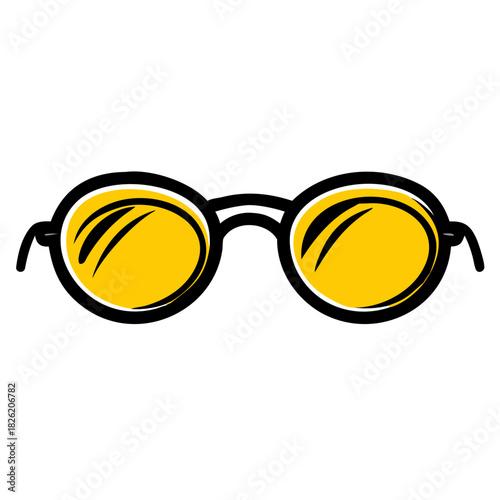 a flat gradient outline icon of round sunglasses for web and graphic design