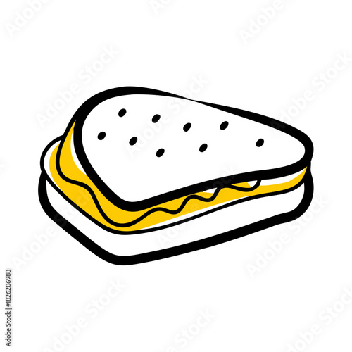 a flat gradient outline icon of a sandwich bread slice for web and graphic design
