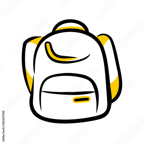 a flat gradient outline icon of a school bag for web and graphic design