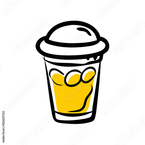 a flat gradient outline icon of a sherbet cup for web and graphic design