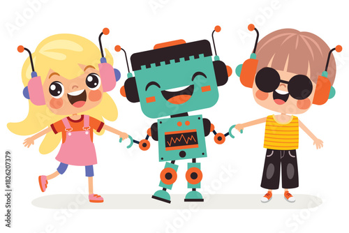 Cartoon Kid In Robot Costume