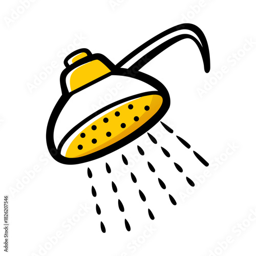 a flat gradient outline icon of a shower head for web and graphic design