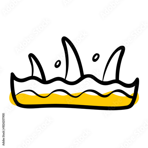 a flat gradient outline icon of a simple water icon for web and graphic design