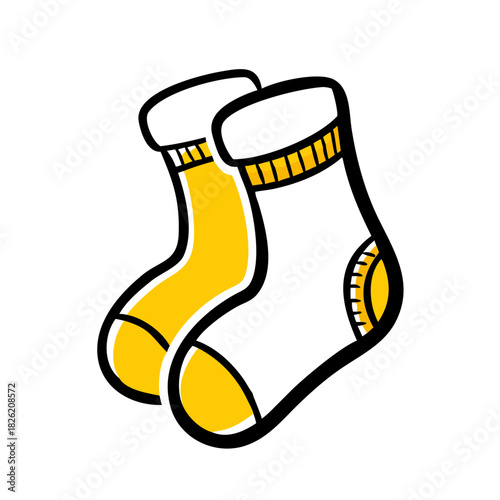 a flat gradient outline icon of a sock pair for web and graphic design