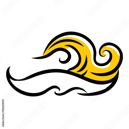 a flat gradient outline icon of a storm wave for web and graphic design