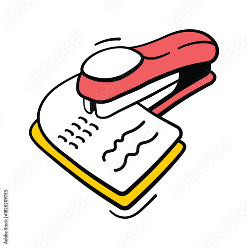 Get this amazing doodle icon of stapler, trendy vector design