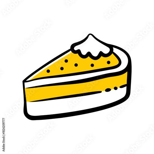 a flat gradient outline icon of a tiramisu slice for web and graphic design
