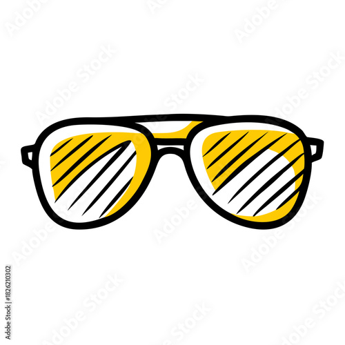 a flat gradient outline icon of travel sunglasses for web and graphic design