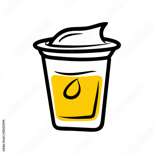 a flat gradient outline icon of a yogurt cup for web and graphic design