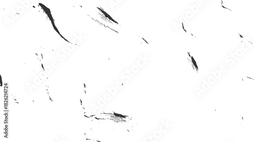 Black paint brush strokes on white background abstract texture vector