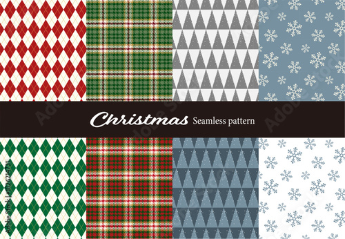 クリスマスイメージのシームレスパターン ベクター 柄 背景素材 スウォッチ 冬
