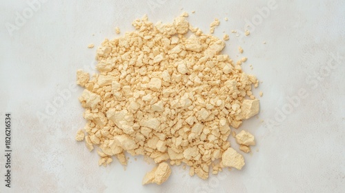 Raw Okara Crumbles on White Background Isolated. Generative AI