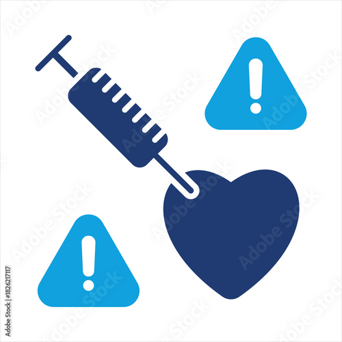 Side Effect Flat Blue Icon Vector Illustration