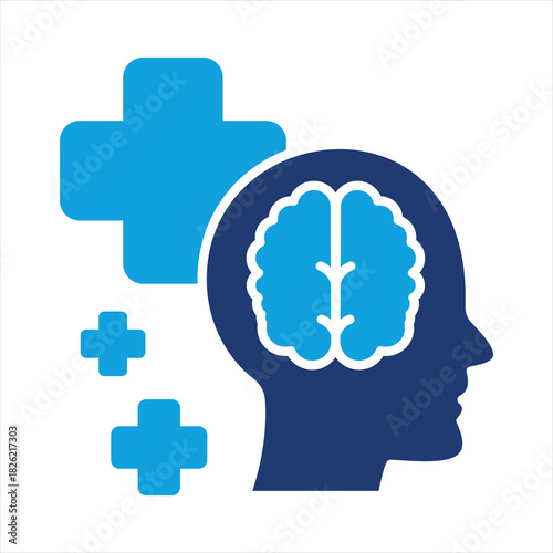 Psychiatrist Flat Blue Icon Vector Illustration