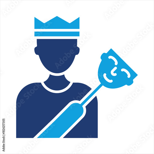 Imposter Syndrome Flat Blue Icon Vector Illustration