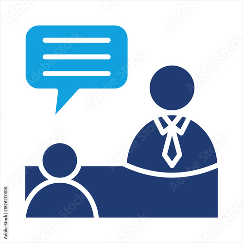 Counselor Flat Blue Icon Vector Illustration