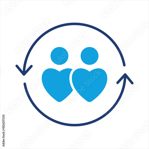 Empathy Flat Blue Icon Vector Illustration