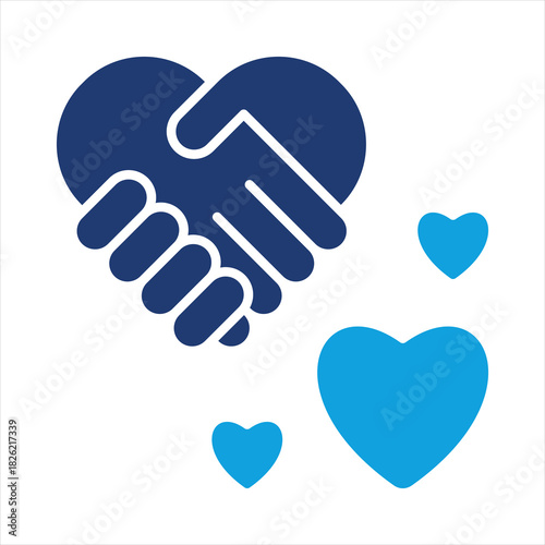 Gratitude Flat Blue Icon Vector Illustration