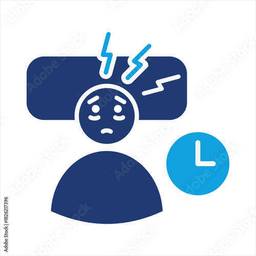 Insomnia Flat Blue Icon Vector Illustration
