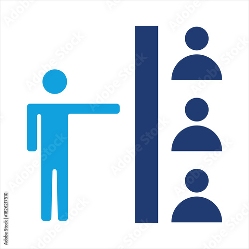 Boundaries Flat Blue Icon Vector Illustration